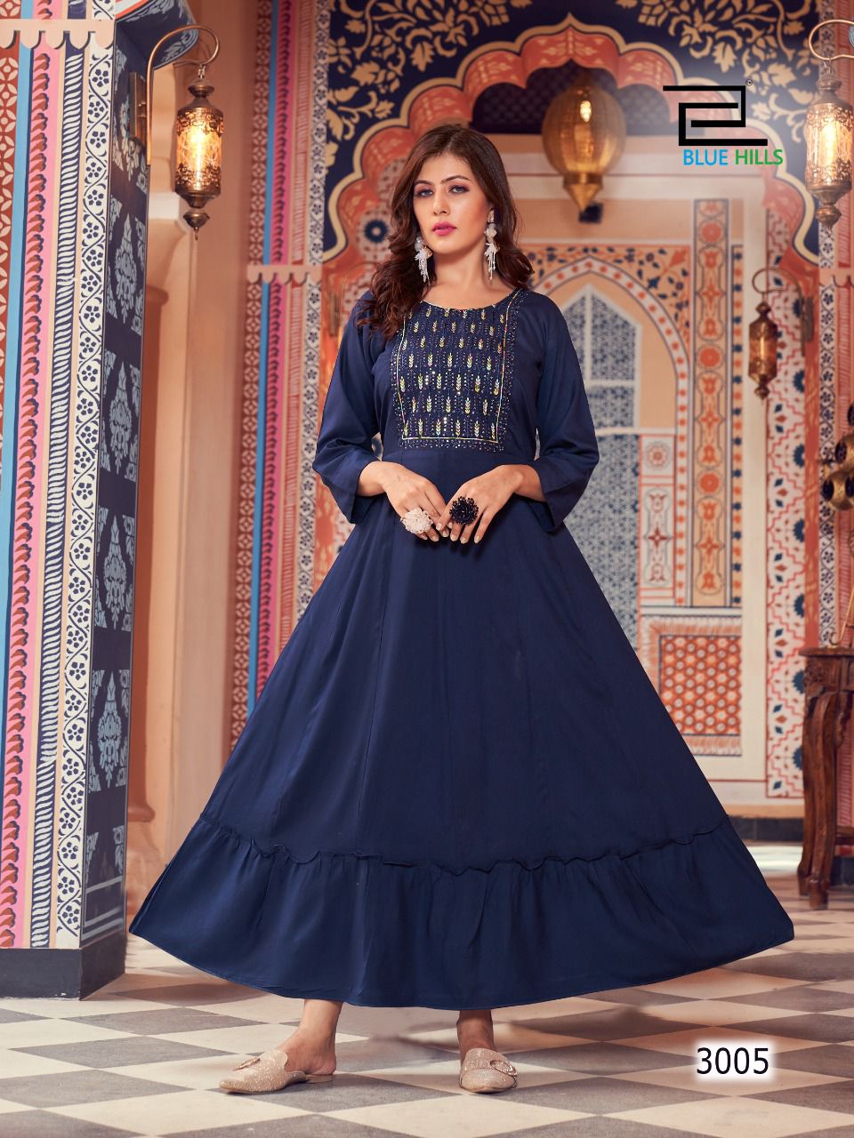 Blue Hills Jasmine 3 Designer Wholesale Anarkali Kurti Collection